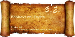 Benkovics Endre névjegykártya