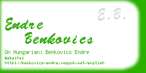 endre benkovics business card